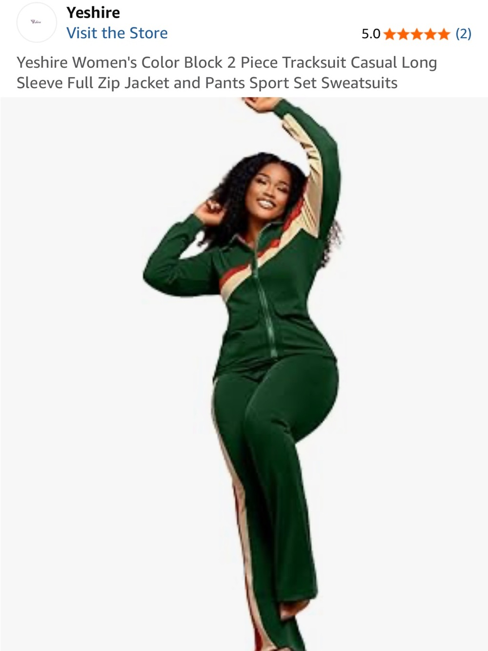 Green Colorblock Zip Track Jacket & Pants Set - Picture 3 of 4